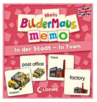 Mein Bildermaus-Memo - Englisch - In der Stadt - In Town - Aprende leer inglés alemán jugando