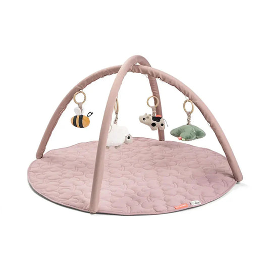 Manta de juego de actividades Tiny Farm rosa