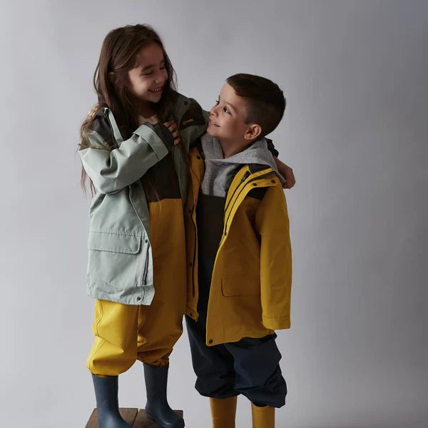 Chaqueta Impermeable para niños y niñas Amarillo