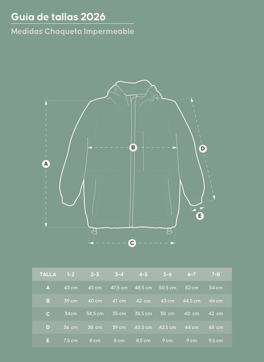 CHAQUETA IMPERMEABLE PARA NIÑOS Y NIÑAS VERDE