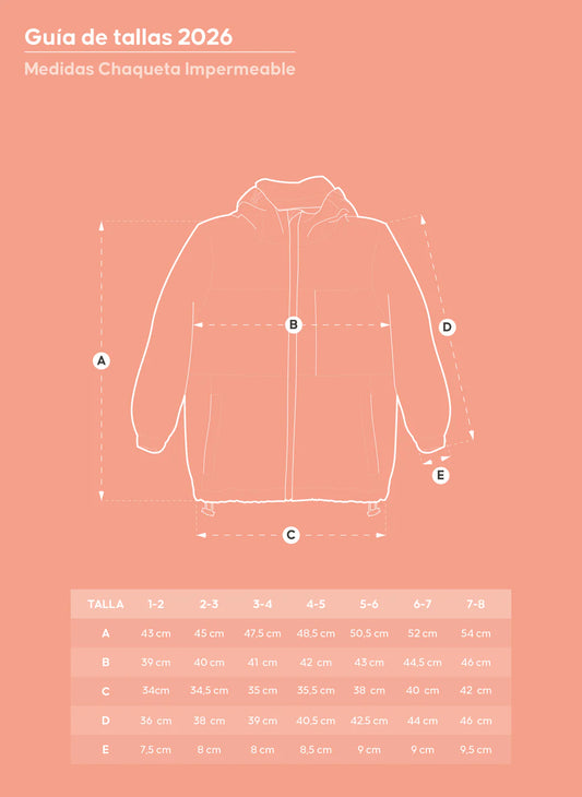 CHAQUETA IMPERMEABLE PARA NIÑOS Y NIÑAS ROSA
