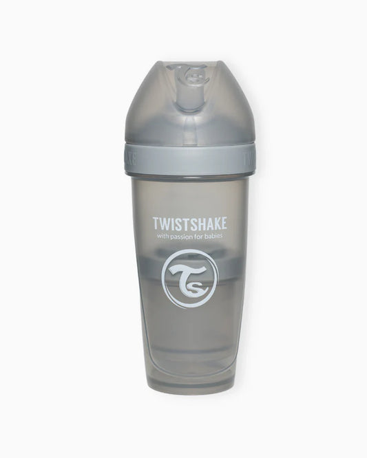 Mamadera Twistshake Double Pro 330ml Gris