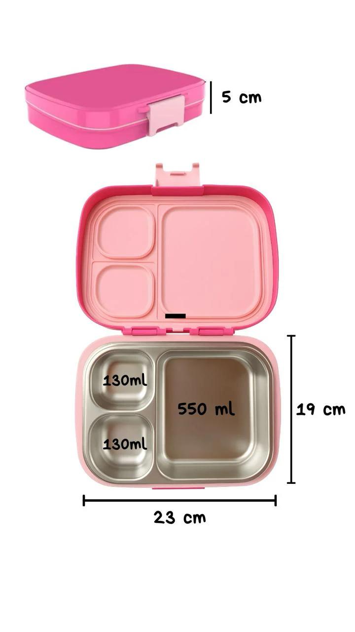Lonchera Bento Acero Inoxidable Rosado
