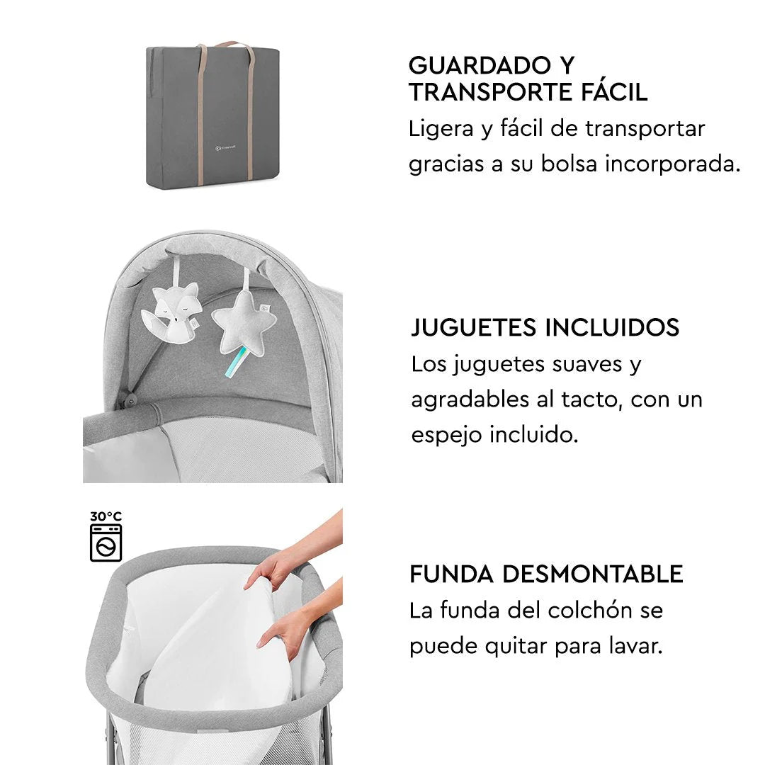 Cuna Moisés Lovi 3 en 1 Gris