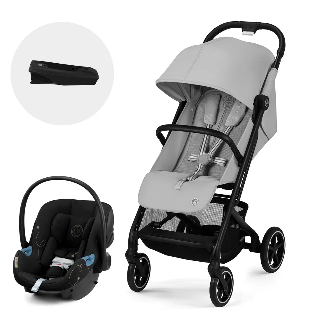 Coche Travel System Beezy + Aton G + Base Black Fog Grey Cybex