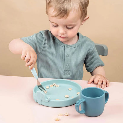 Set de comida Peekaboo Deer Friends Azul