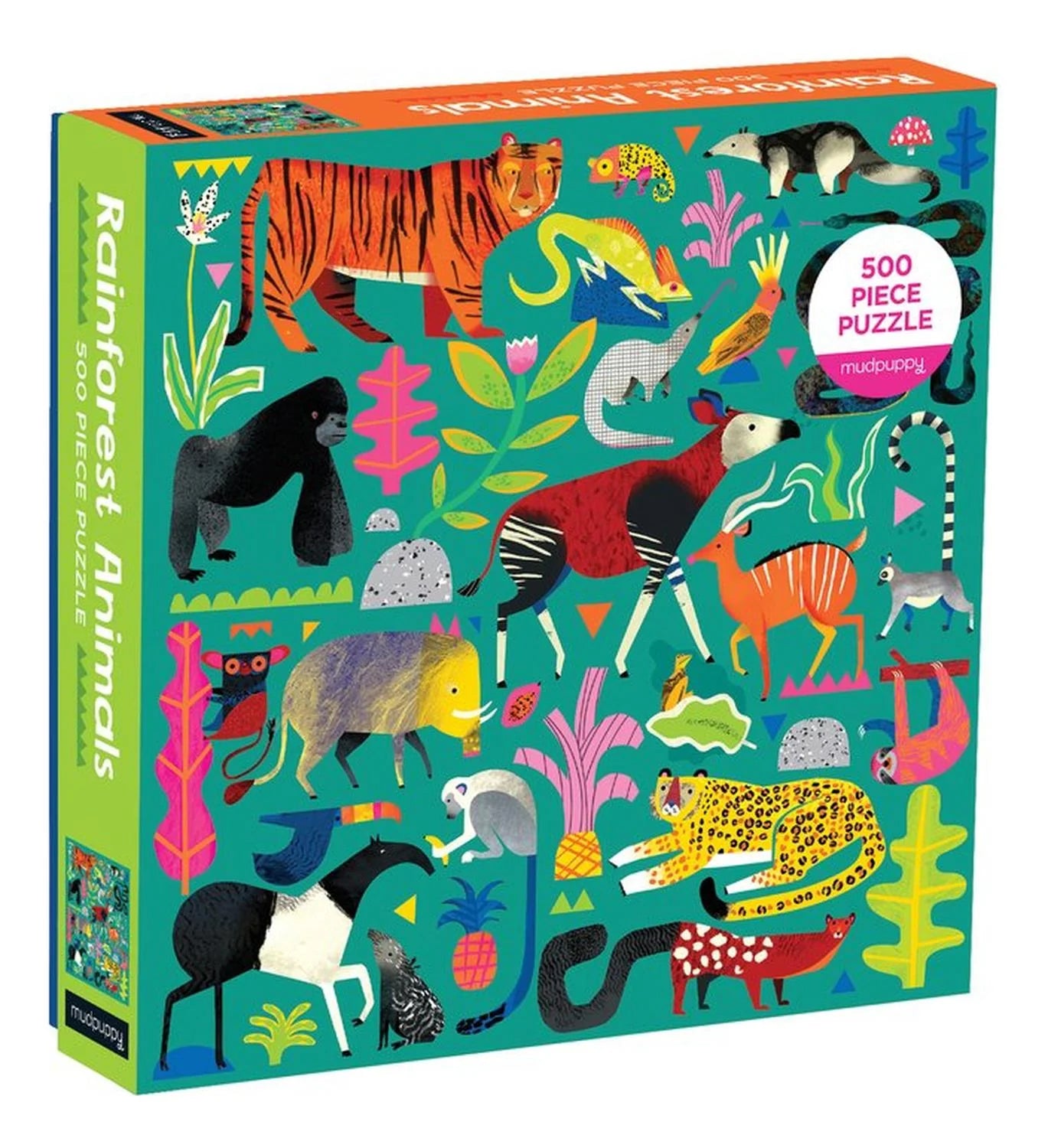 Puzzle 500Pcs Animales De La Selva -Mudpuppy