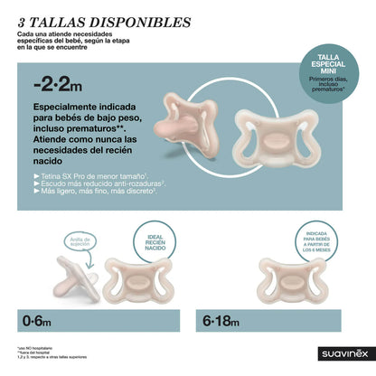 Chupete Nude Zero.Zero con Tetina Fisiológica SX Pro de Silicona 0/6 meses Suavinex