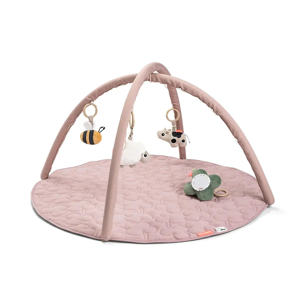 Manta de juego de actividades Tiny Farm rosa