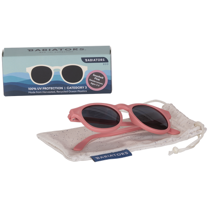 Babiators Eco Keyhole: Seashell Pink | Smoke Lenses | 3-5 años