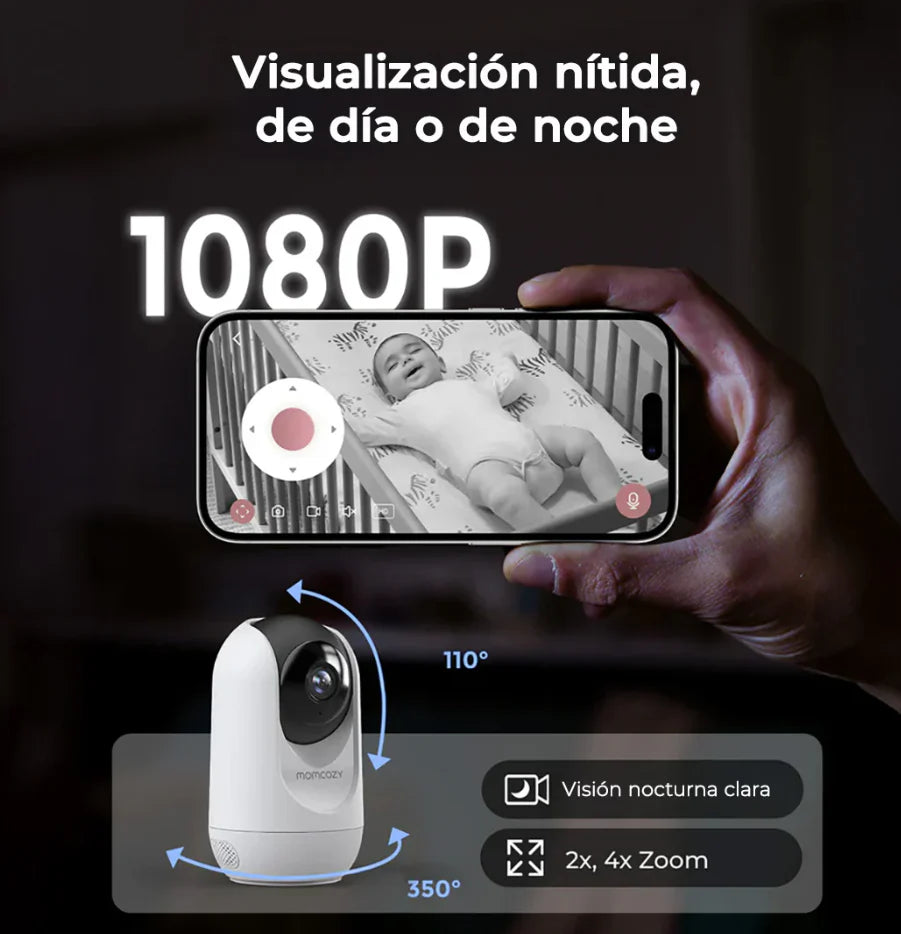 Monitor de Bebe Full HD Wi-Fi 5" MomCozy