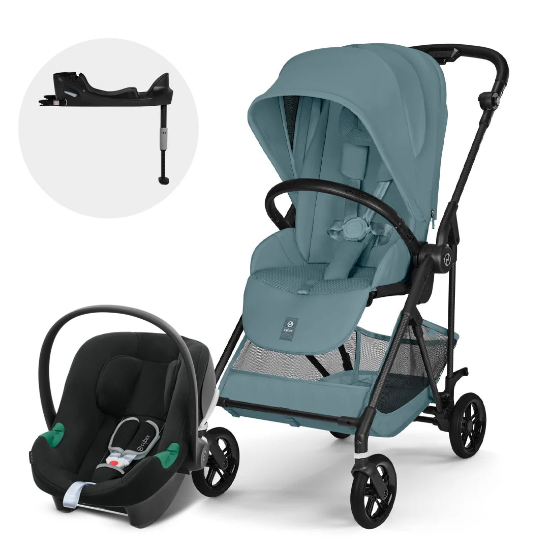 Coche Travel System Melio Carbon + Aton B2 + Base - Cybex