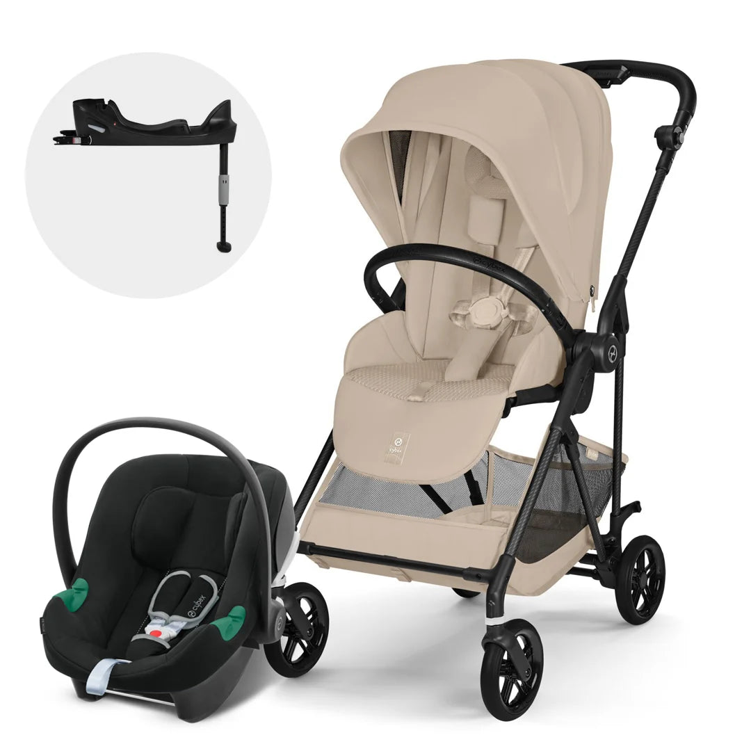 Coche Travel System Melio Carbon + Aton B2 + Base - Cybex