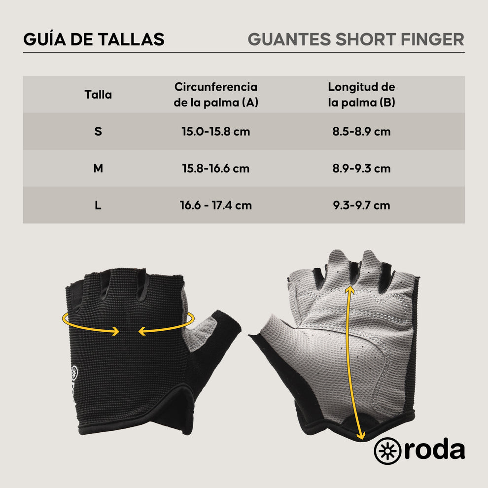 GUANTES DE CICLISMO PARA NIÑOS RODA SHORT FINGER - Roda