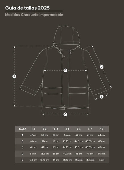 Chaqueta Impermeable para niños y niñas Amarillo