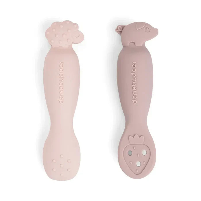 Juego de cucharas de aprendizaje Tiny Farm rosa