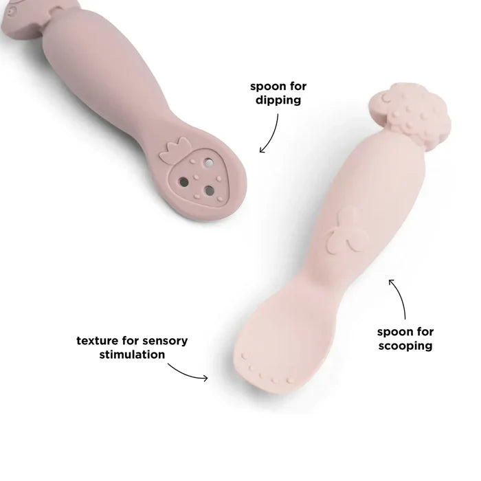 Juego de cucharas de aprendizaje Tiny Farm rosa