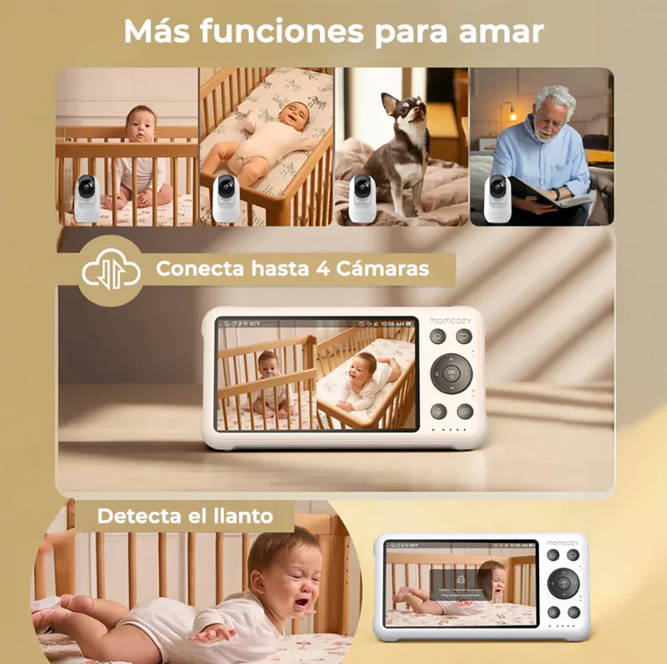 Monitor de Bebe Full HD Wi-Fi 5" MomCozy