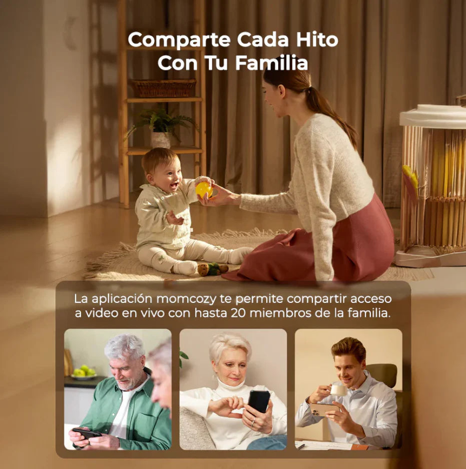 Monitor de Bebe Full HD Wi-Fi 5" MomCozy