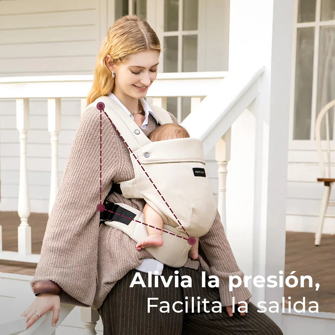 Portabebé 3 en 1 PureHug Lino Ambar Claro - Momcozy