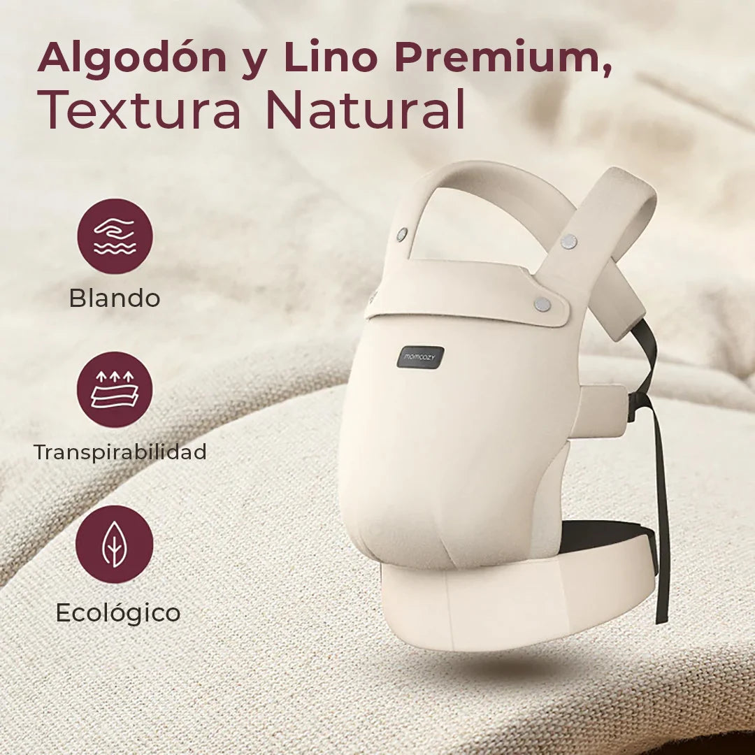 Portabebé 3 en 1 PureHug Lino Ambar Claro - Momcozy