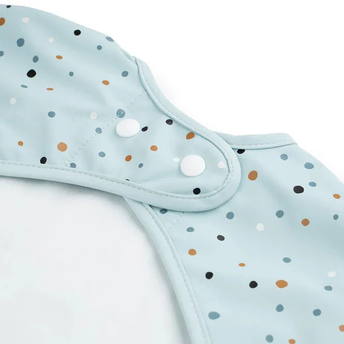 Babero grande con mangas y bolsillo Happy Dots azul 6-18 meses