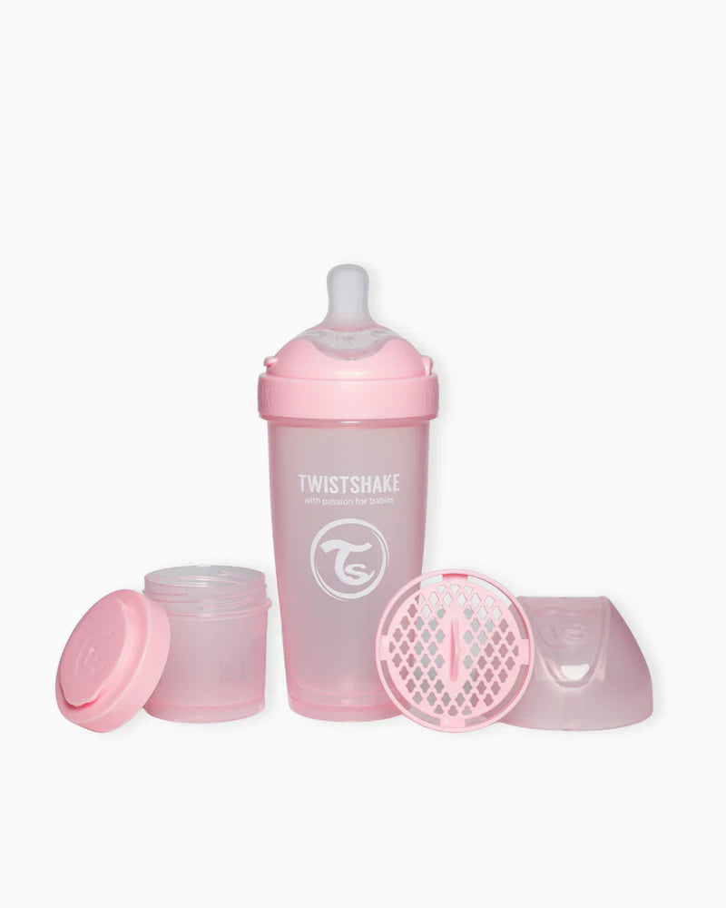 Mamadera Twistshake Double Pro 330ml Rosado