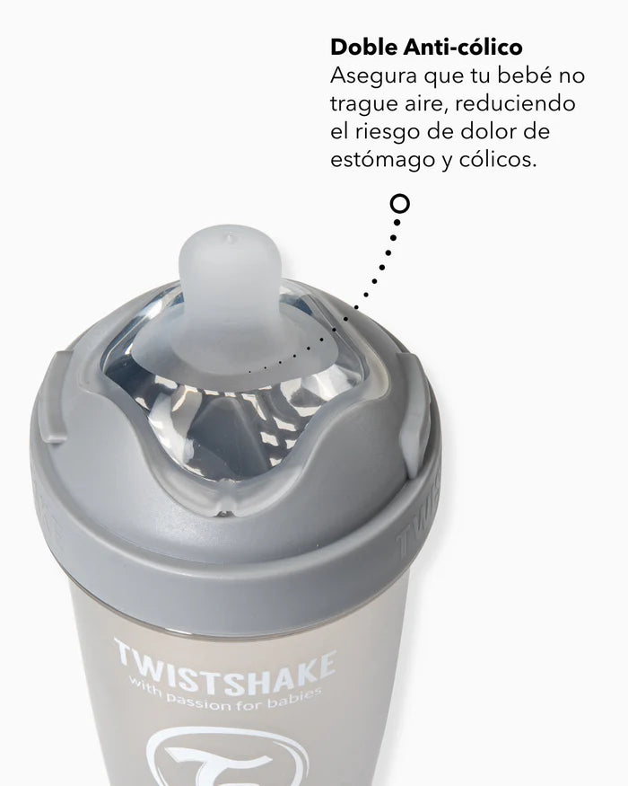 Mamadera Twistshake Double Pro 330ml Blanco
