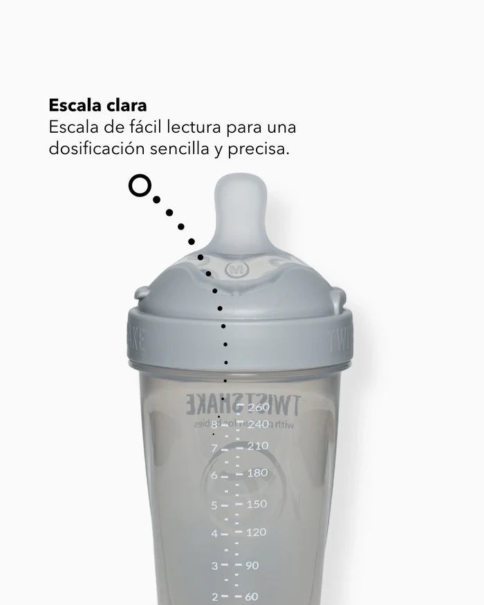 Mamadera Twistshake Double Pro 330ml Blanco