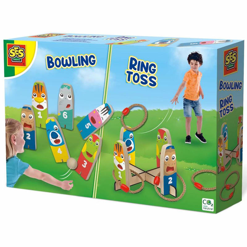 Juego 2 en 1 bowling y lanzamiento de anillos