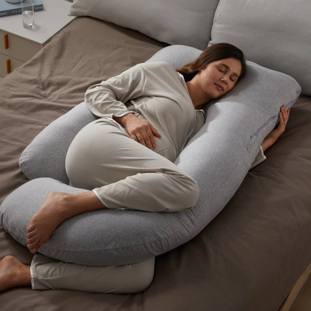 Almohada de embarazo forma de U con tela refrescante - Momcozy