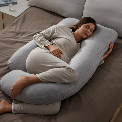 Almohada de embarazo forma de U con tela refrescante - Momcozy