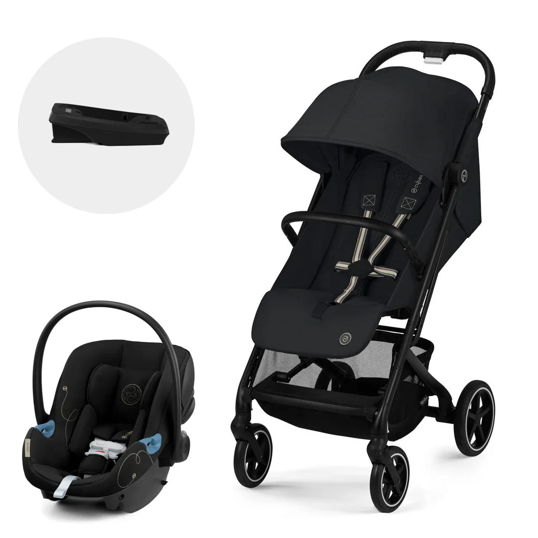 Coche Travel System Beezy + Aton G + Base Black Magic Black