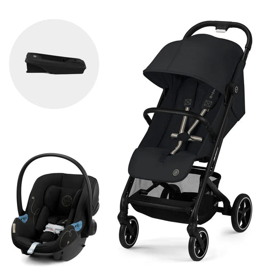 Coche Travel System Beezy + Aton G + Base Black Magic Black