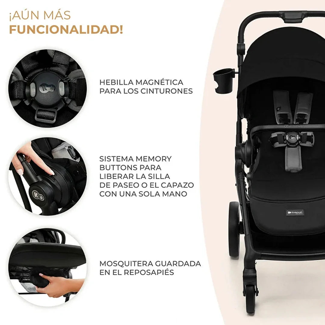 Coche de Paseo Yoxi Kinderkraft Pure Black