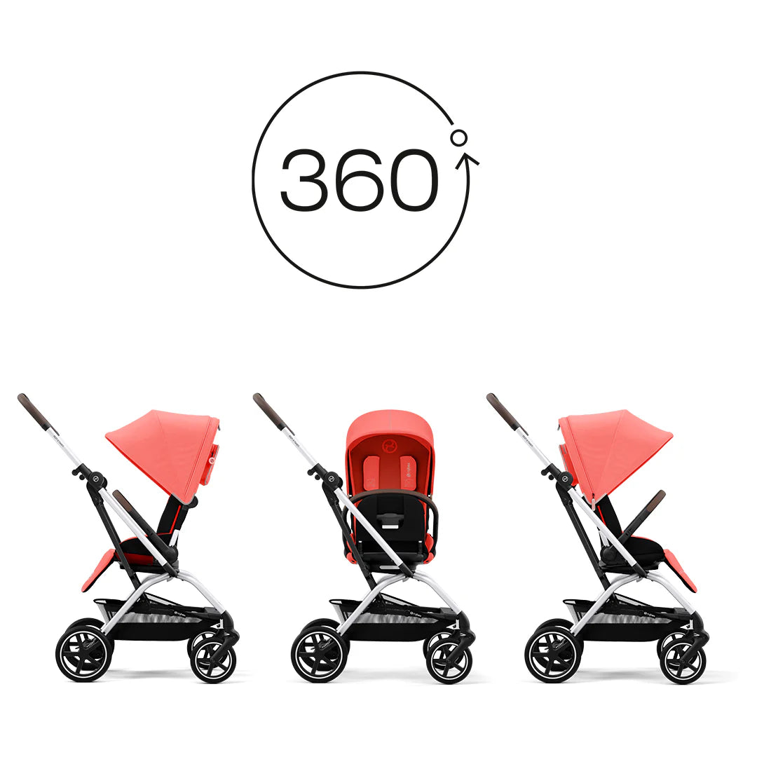 Coche de paseo Eezy S Twist Plus 2 Silver Hibiscus Red Cybex