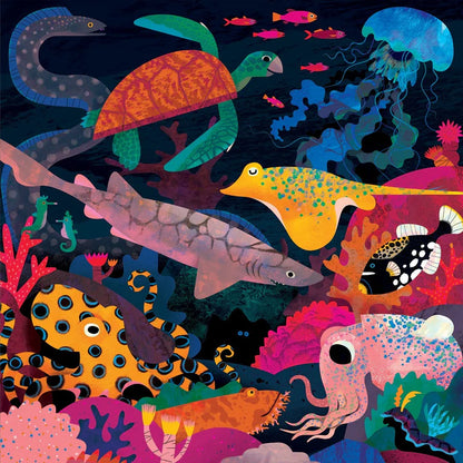 Puzzle 500Pcs brilla en la oscuridad -Océano Iluminado - Mudpuppy