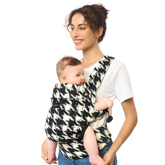 Portabebé 3 en 1 PureHug Hounds Tooth de algodón - Momcozy