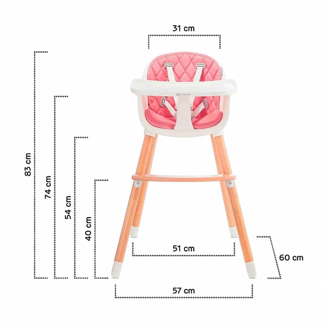 Silla de comer Sienna Pink Kinderkraft