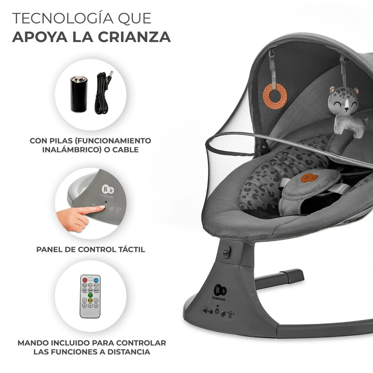 Silla Mecedora/Hamaca eléctrica Lumi 2 Dark Grey