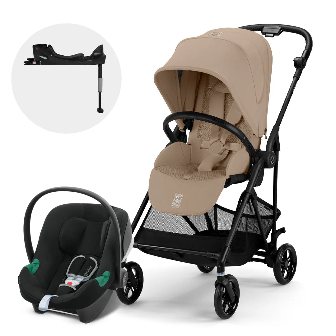 Coche Travel System Melio Carbon + Aton B2 + Base - Cybex