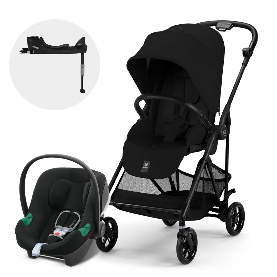Coche Travel System Melio Carbon + Aton B2 + Base - Cybex